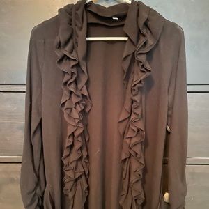 Charming Charlie Black Ruffle Sweater